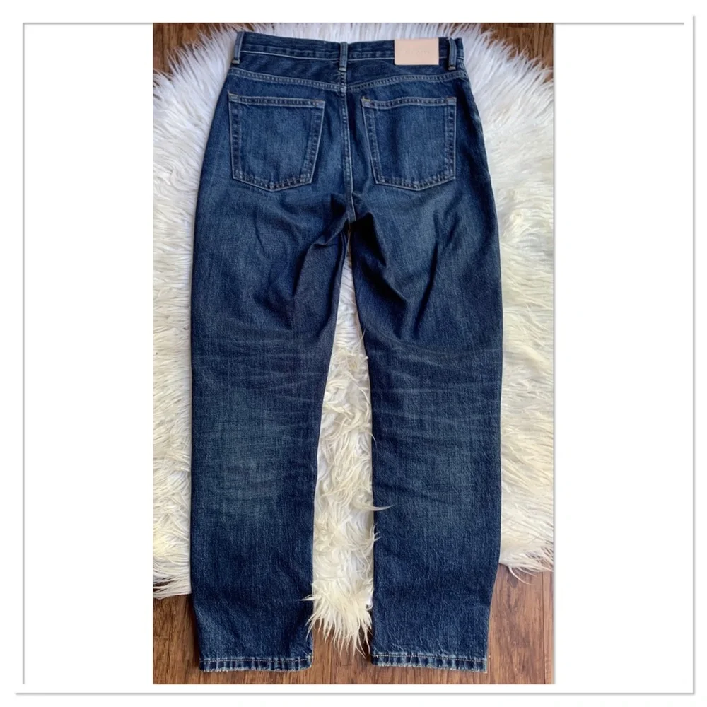 Everlane The Cheeky Jeans Cropped Distressed Button Fly Blue Size 25 - Picture 4 of 8